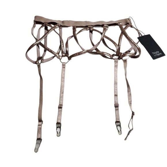 Thistle and Spire Strapped In Bronze Sidney Garter Belt Lingerie Size Medium - Picture 1 of 5